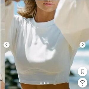 Sabo Skirt Cream Long Sleeve Cropped Top